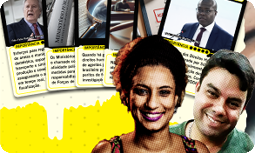Detalle del arte de la campaña por justicia de Amnistía Internacional Brasil.