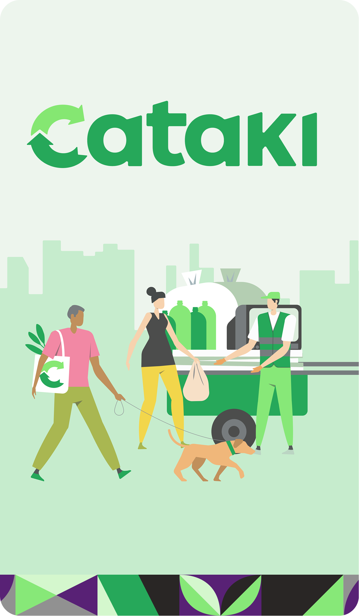 Página del manual de marca de Cataki mostrando el logo y sus variaciones de color.
