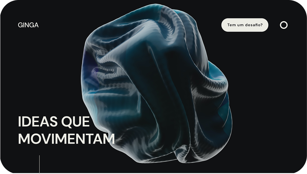 Detalle de la navegación y el diseño del sitio de Ginga.